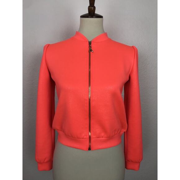 Patrizia Pepe Children Neoprene Jacket Neon Orange Metallic NWT - Picture 1 of 12
